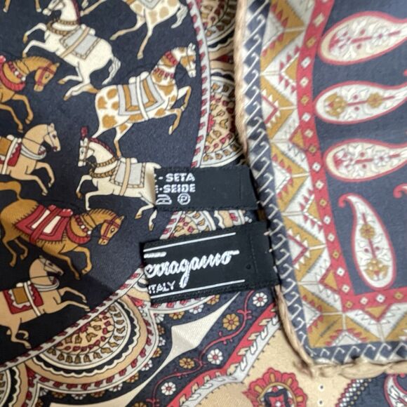 Salvatore Ferragamo Horses Vintage Silk Scarf - Picture 3 of 6